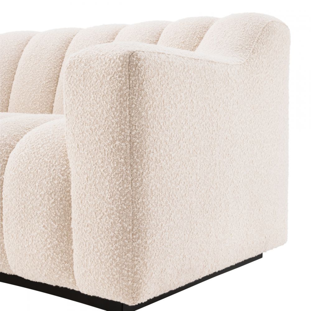 Canapea fixa Kelly S Eichholtz tapitata cu Stofa boucle Crem L234cm
