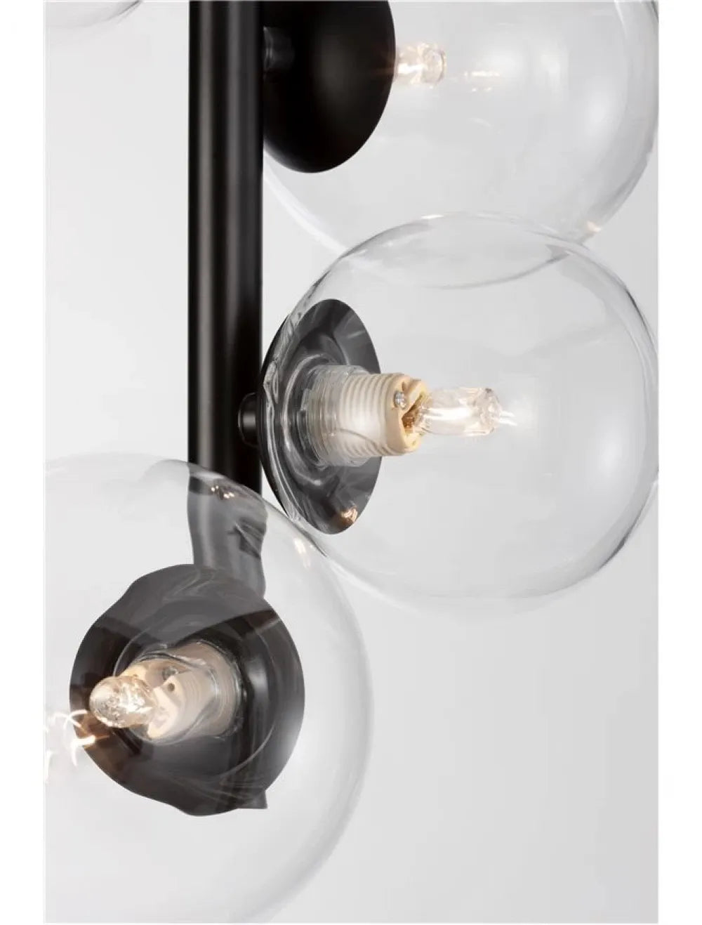 Lustra structura din Metal Negru si abajur din Sticla Transparent H120xL28cm IP20 ODILLIA