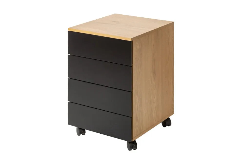 Dulapior de birou cu rotile din MDF Maro/Negru L40xH62cm STUDIO