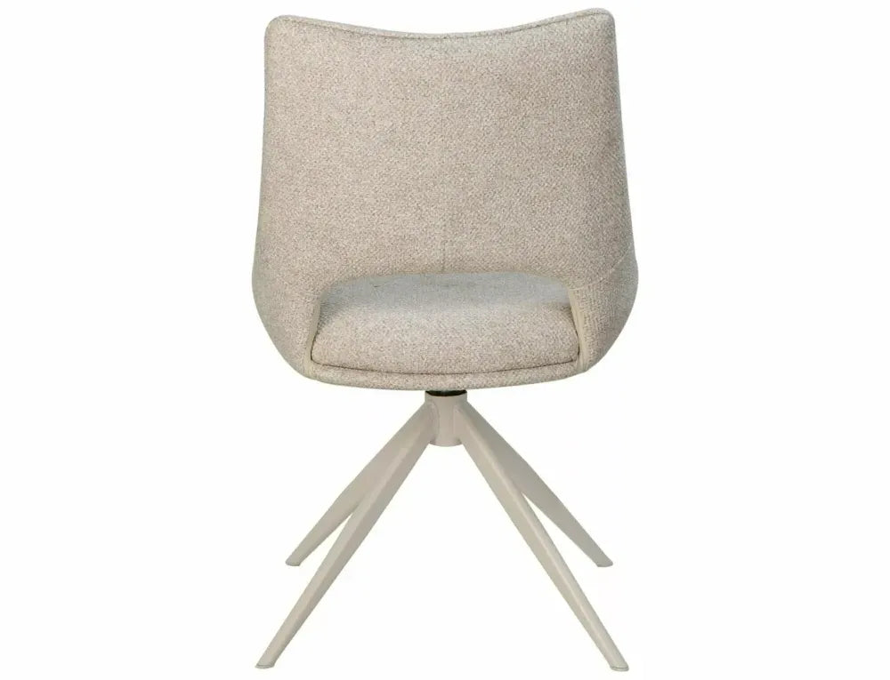 Scaun rotativ din Stofa Leo Bej deschis si Metal Bej H87xL56xA44cm Fino