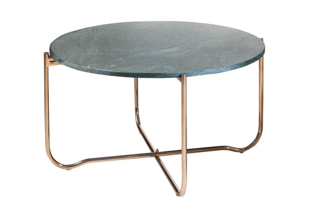 Masuta de cafea Rotunda din Marmura si Metal Verde/Auriu D62xH33cm Noble