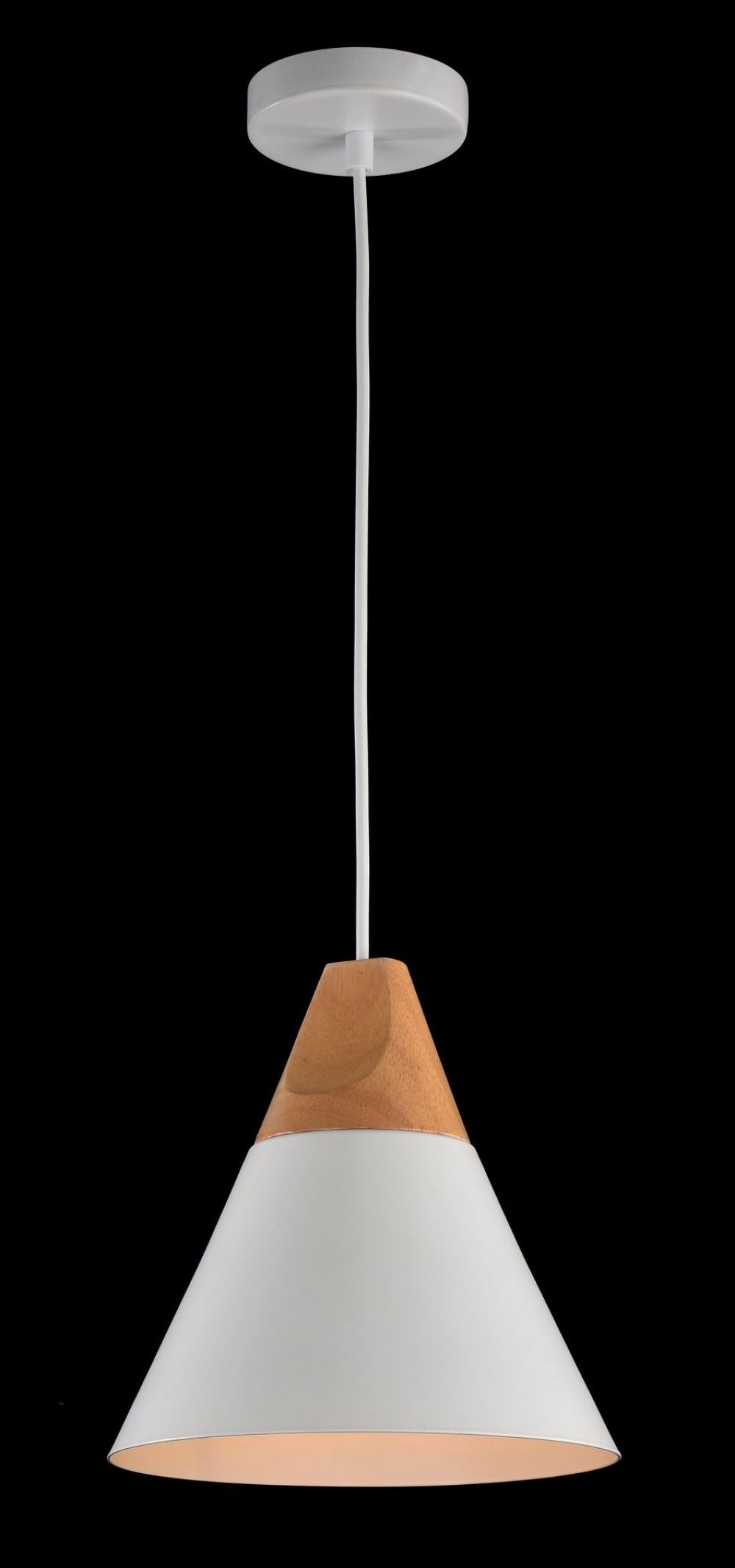Pendul cu inaltime reglabila din Metal Alb D22xH140cm Bicones