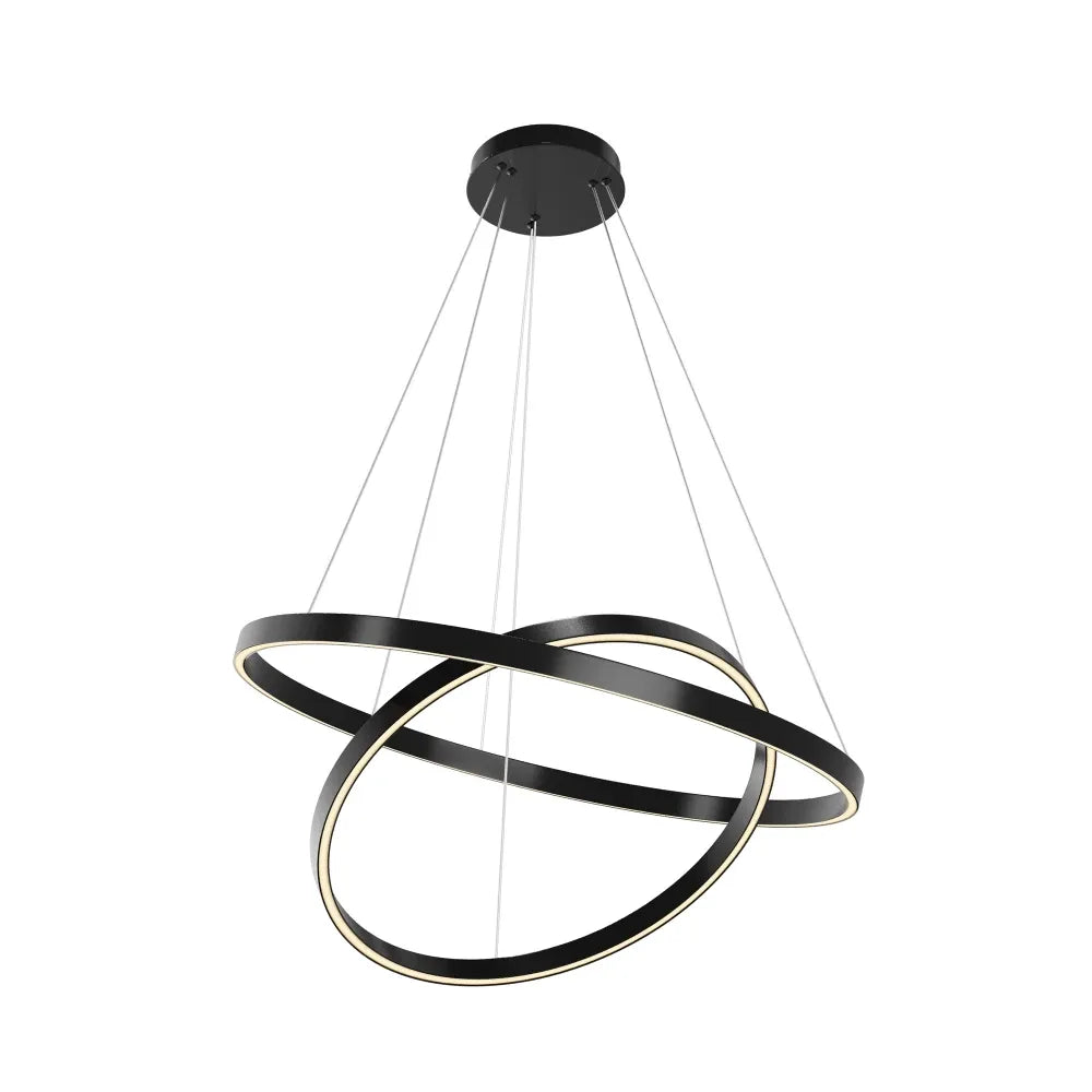 Lustra din Aluminiu Negru si Silicon Alb H134xD80cm Rim