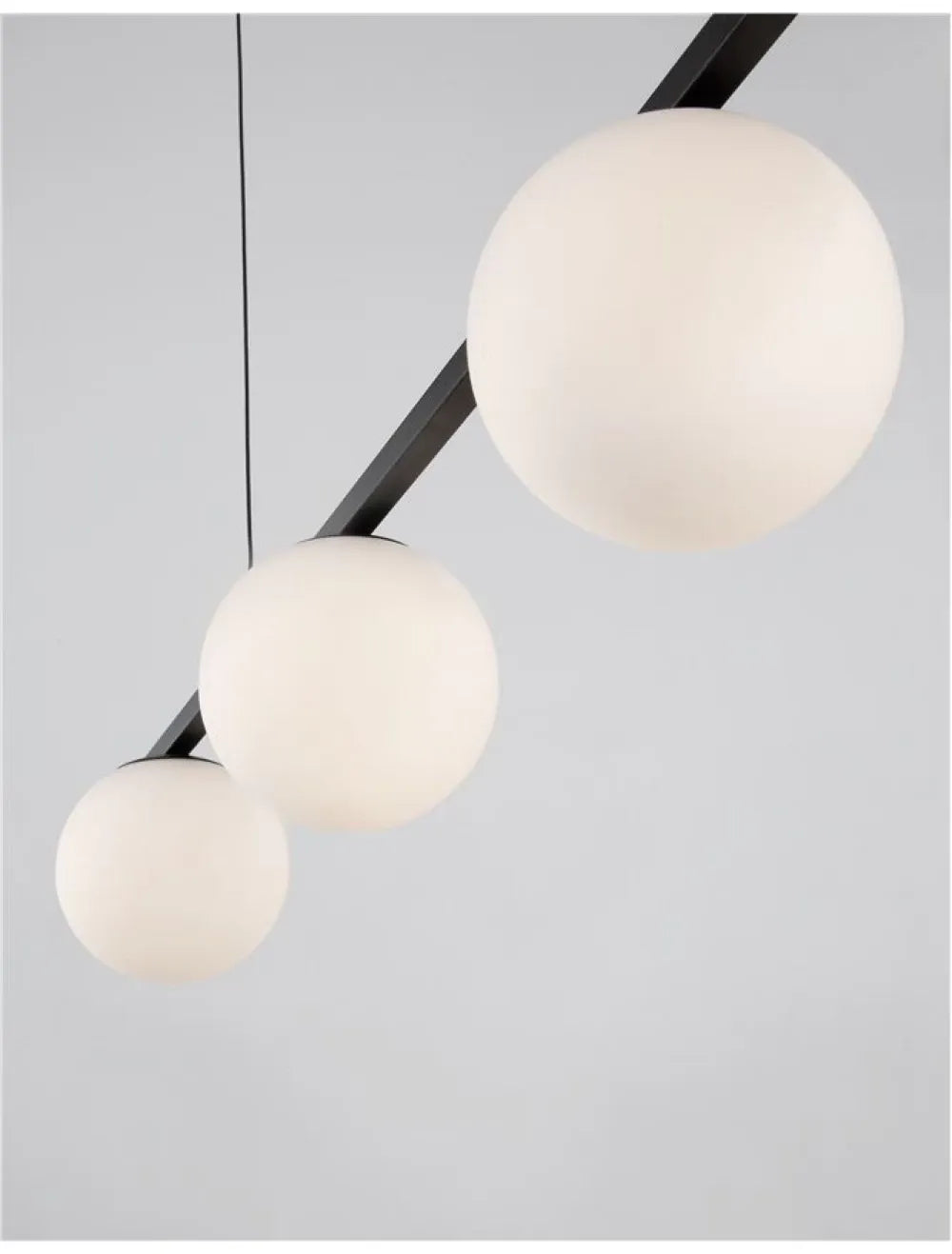 Lustra structura din Metal Negru si abajur din Sticla Alb H120xL72cm IP20 26W 1870lm 3200k JOLINE
