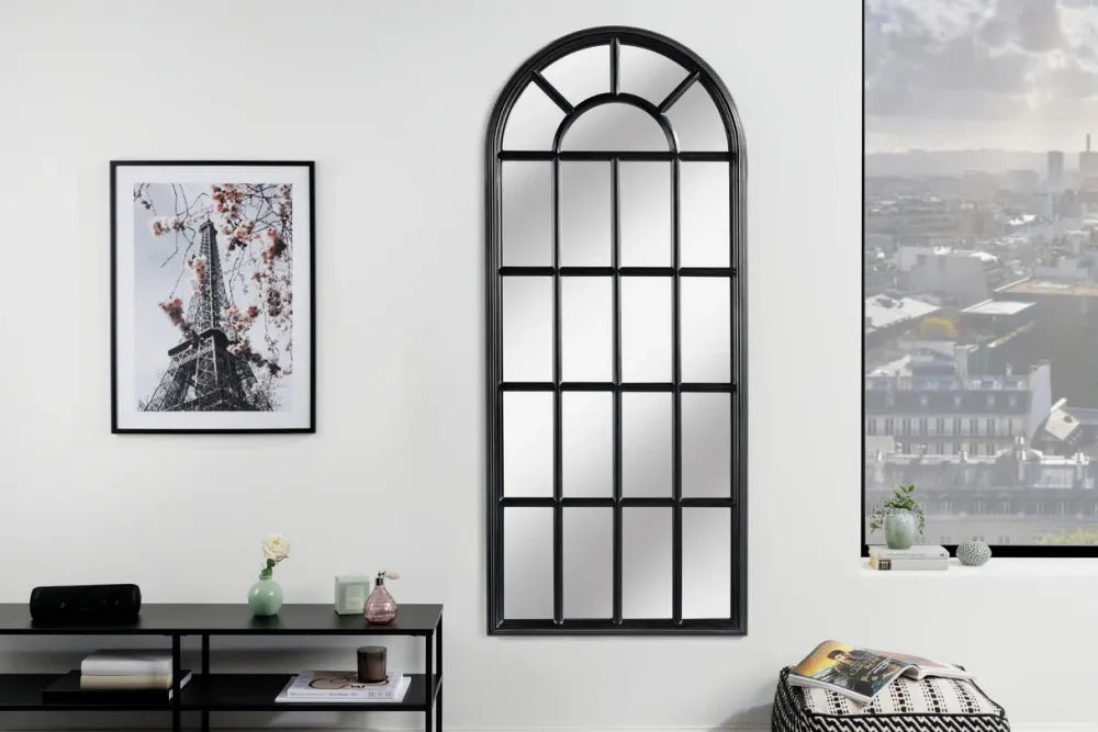 Oglinda cu rama din Lemn de pin Negru H140xL60cm Castillo