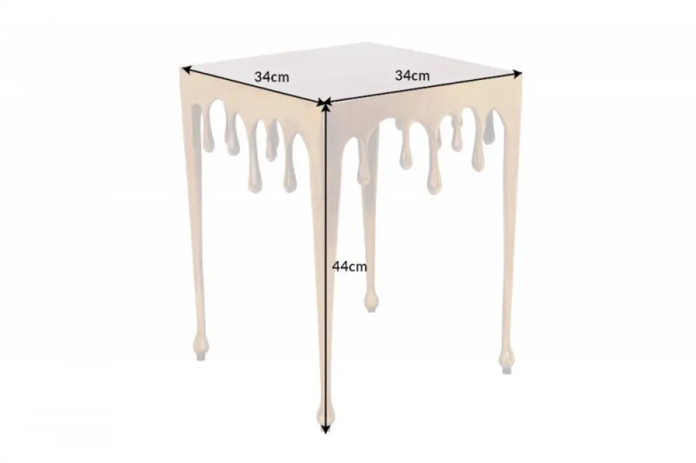 Masuta laterala Patrata din Metal Auriu L34xH44cm Liquid S