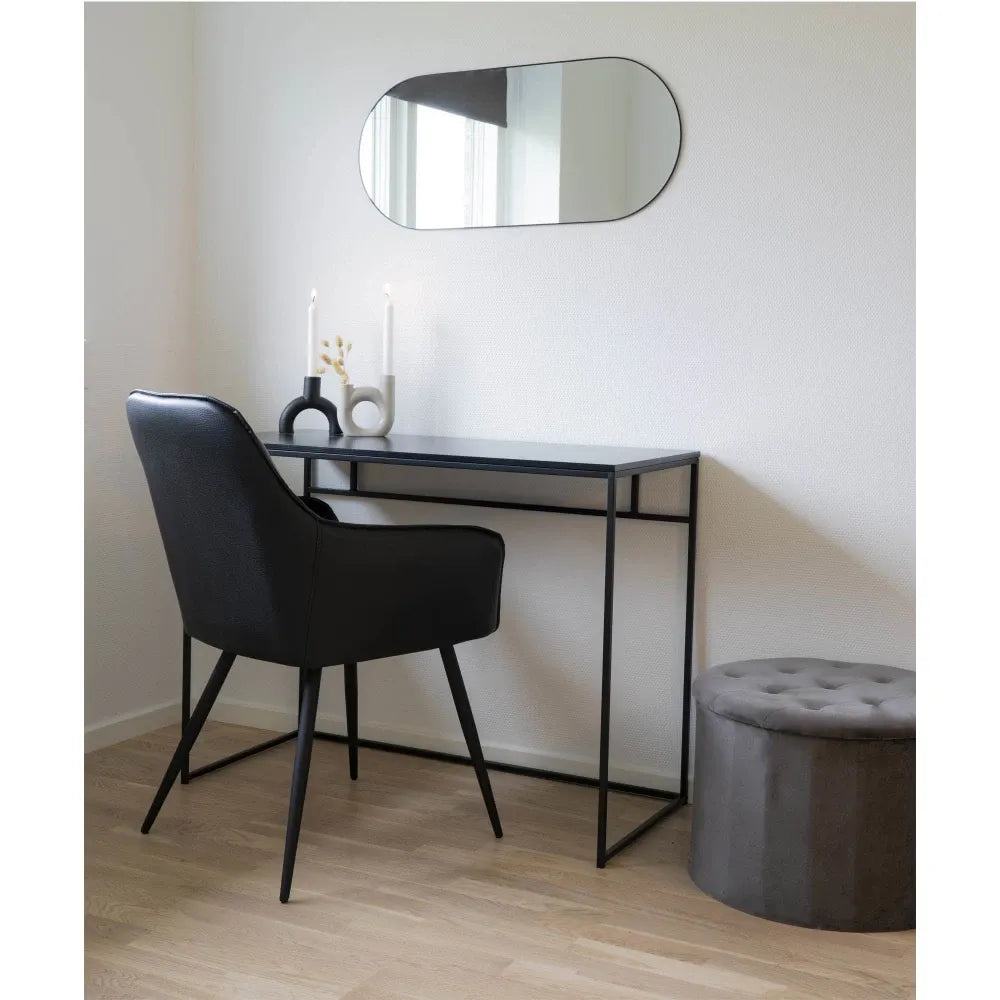 Oglinda ovala cu rama din Metal Negru 80x35cm Jersey