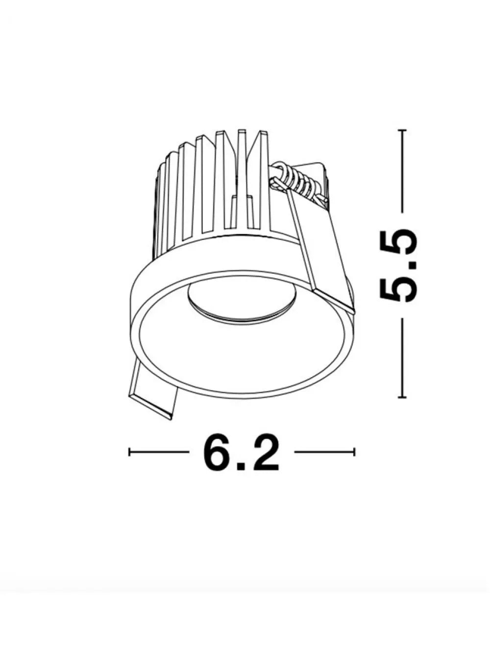 Spot incastrat din Aluminiu Negru H5.5xL6.2cm IP42 9W 530lm 3000k PETIT