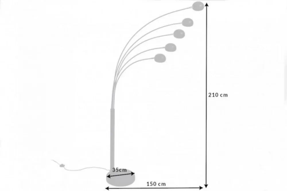 Lampa de podea din Metal Negru H210xL150cm Five Lights