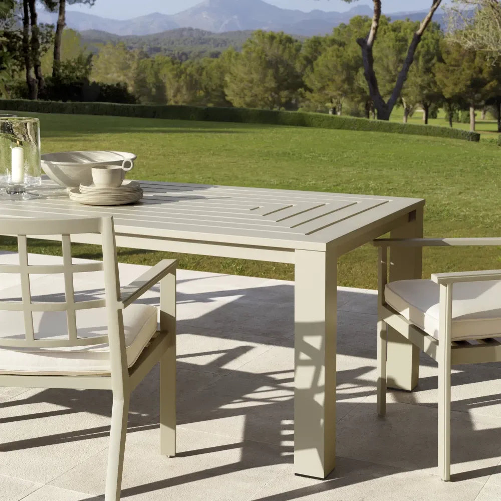 Masa de exterior din Metal Bej H74.5xL240cm Vistamar Eichholtz