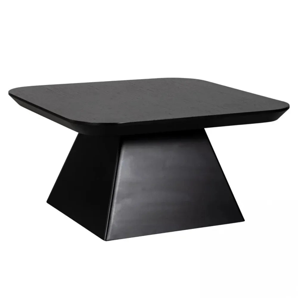 Masuta de cafea Patrata din Furnir de stejar Negru si MDF Negru L70xH35cm Bonvoy