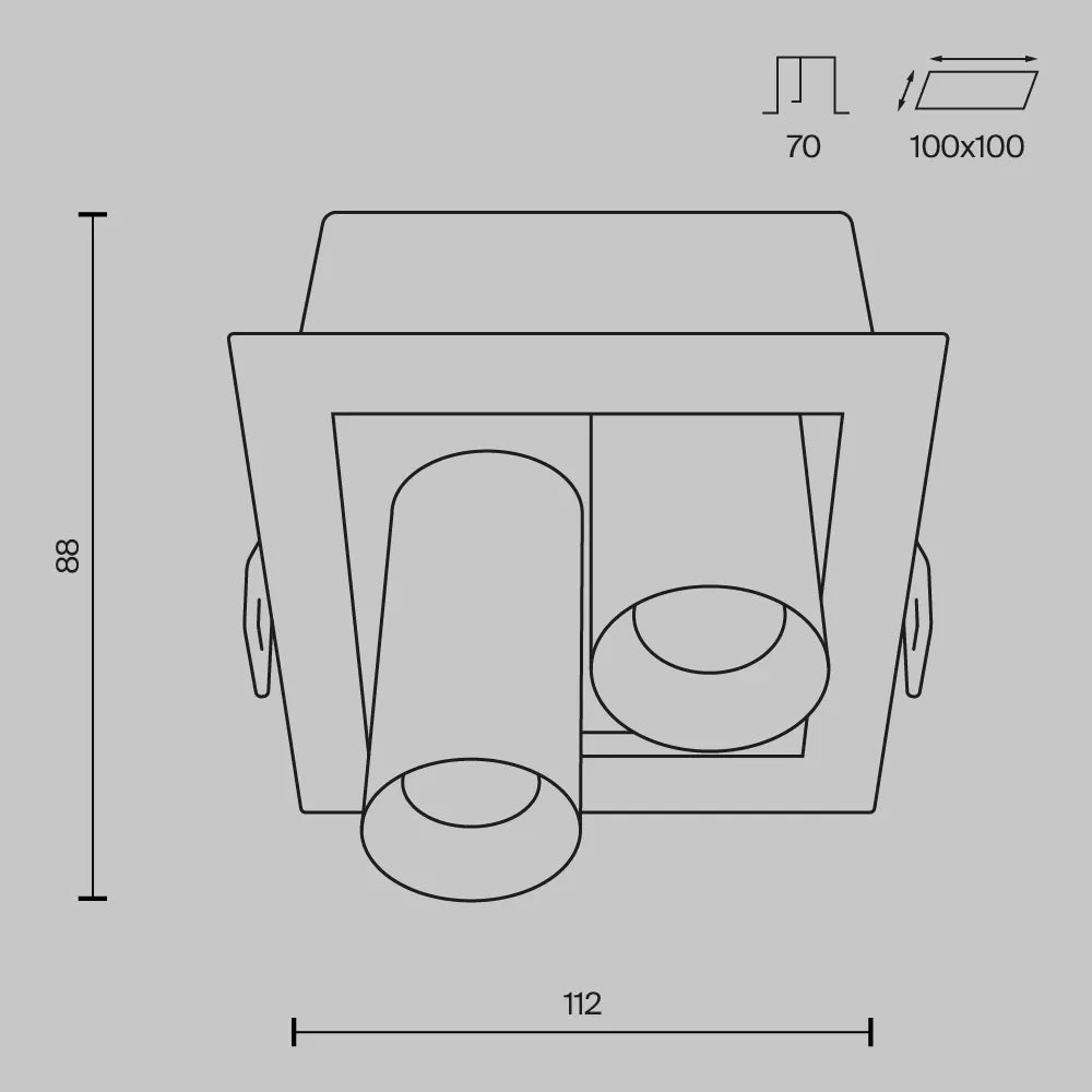 Spot incastrat din Aluminiu Alb H8.8xL11.2cm 14W Magnum