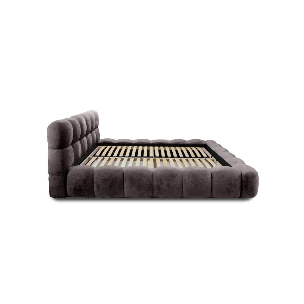 Pat 180x200cm tapitat cu Chenille Gri inchis Boston