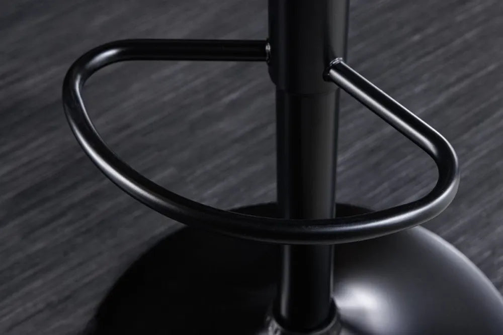 Scaun de bar din Metal Negru si Stofa Bej H81-110xL50cm Manhattan