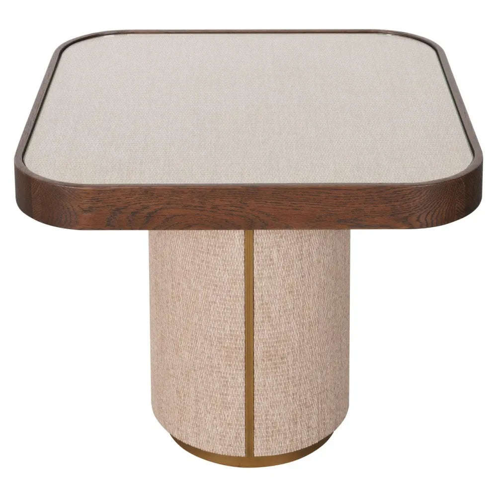 Masuta laterala din Metal/In Auriu/Bej si Lemn/In/Sticla Maro/Bej L55xH48cm Willox Richmond interiors