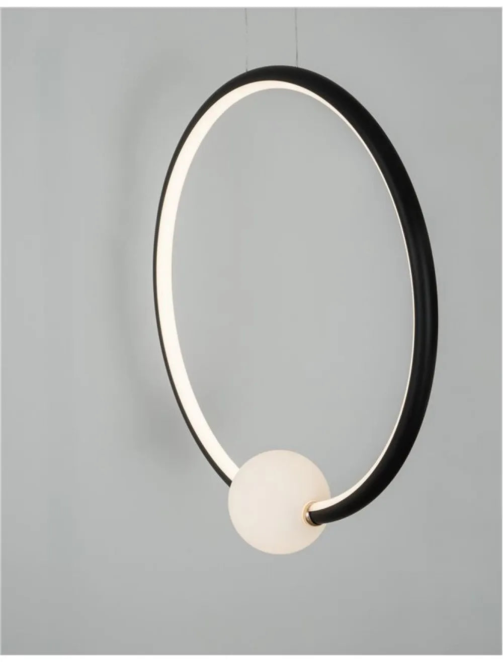 Pendul structura din Aluminiu Negru si abajur din Sticla Alb H120xL43cm IP20 29W 3203lm 3000k CELIA