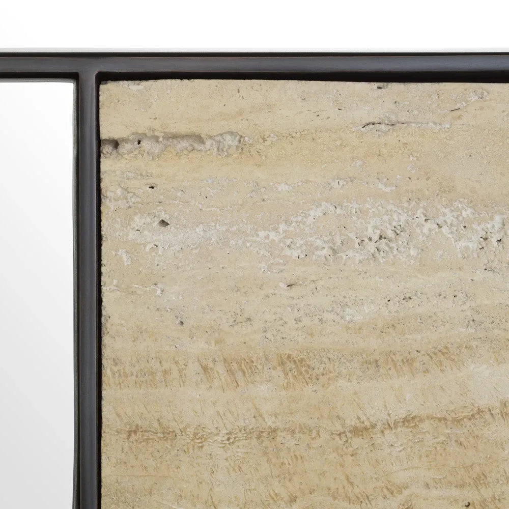 Oglinda cu rama din Metal/Travertin Bronz/Bej L90xH140cm Cosimo Eichholtz