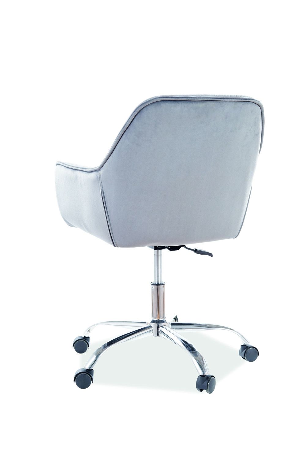 Scaun de birou reglabil din Catifea si Metal Gri/Argintiu H80-91xL60xA44cm Q190