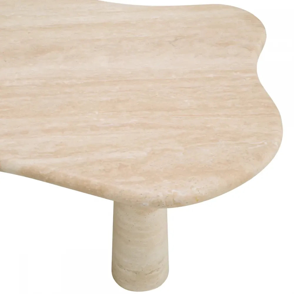Masuta de cafea Asimetrica din Travertin Bej L116xl73cm Isernia Eichholtz