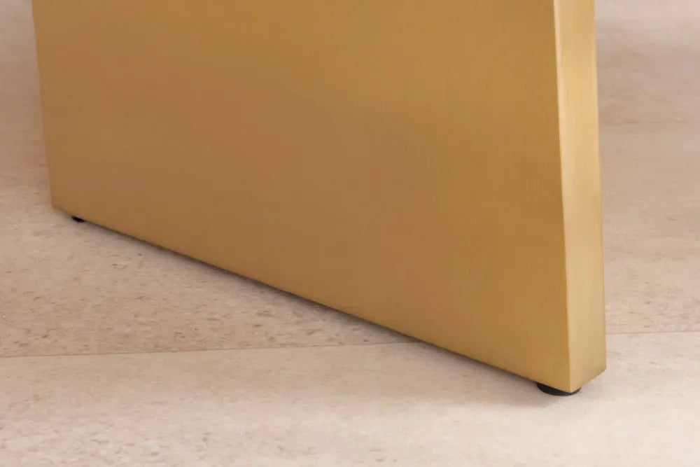 Masa din Marmura Alb si Metal Auriu L200xH76cm Extravagancia