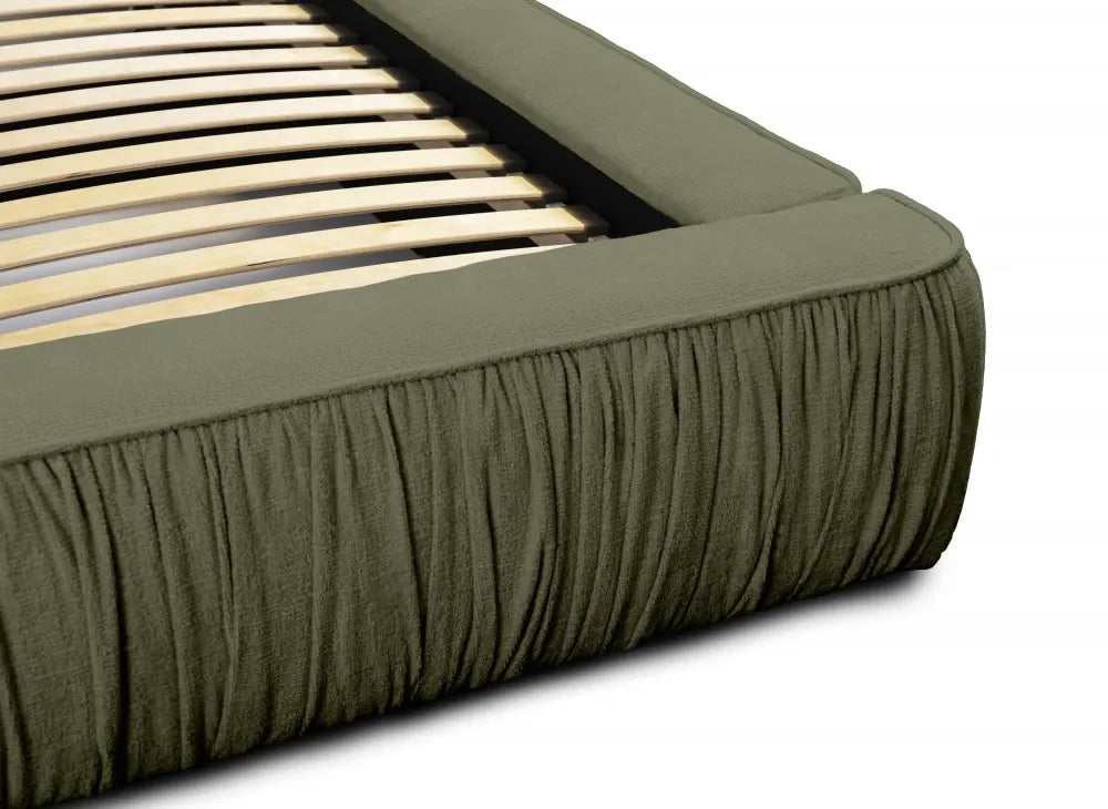 Pat 180x200cm tapitat cu Chenille Verde Naomi