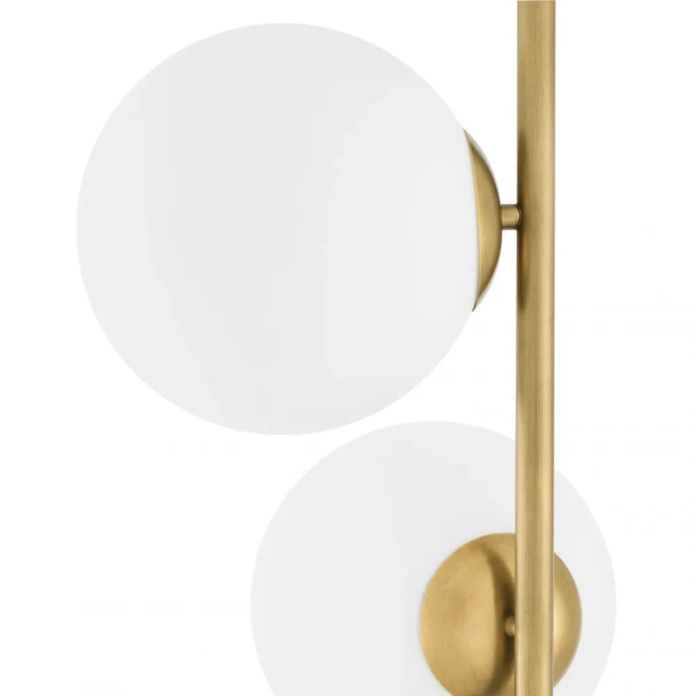 Lampa de podea din Metal/Marmura Alama/Negru si Sticla Alb H190xL44cm Tempo Eichholtz