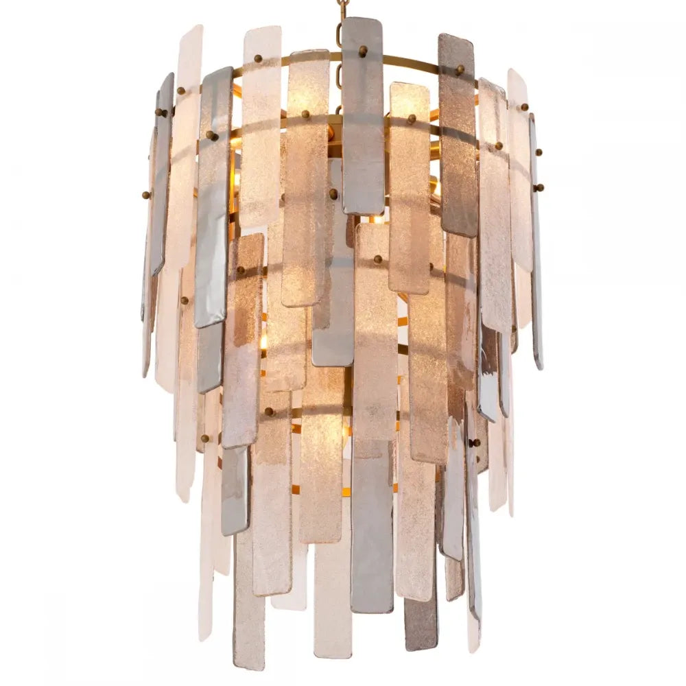 Candelabru din Metal Alama atichizata si Sticla Multicolor H90xD62cm Greyson Eichholtz
