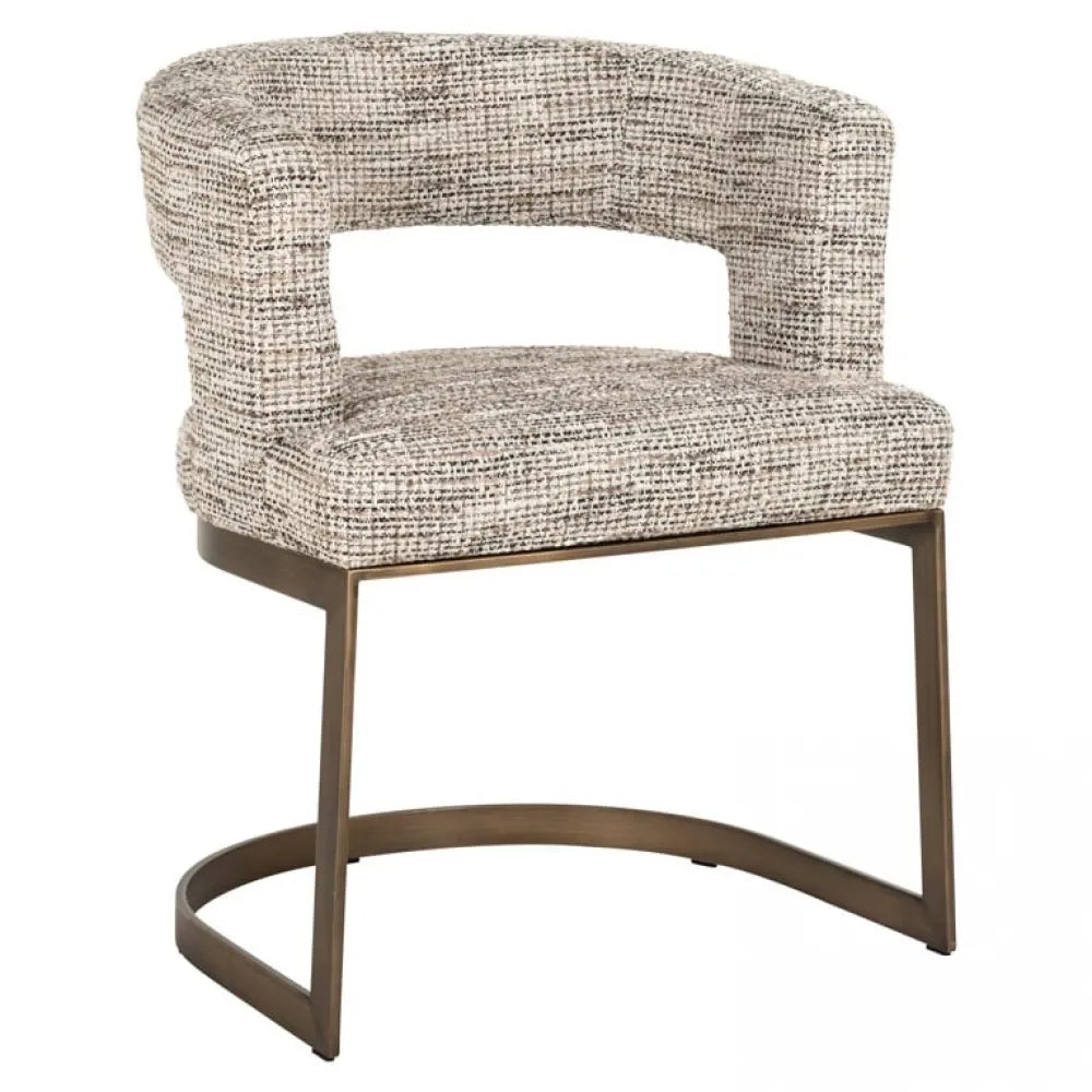 Scaun tapitat cu Stofa be trendy Bej cu picioare din Metal Alama H78xL64xA60cm Ellis Richmond interiors
