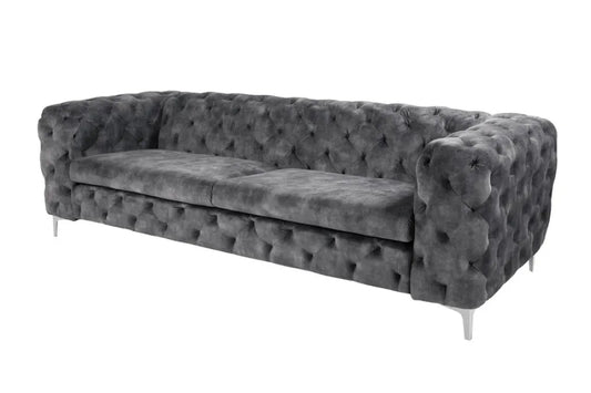 Canapea tapitata cu Catifea Gri L235cm MODERN BAROCK