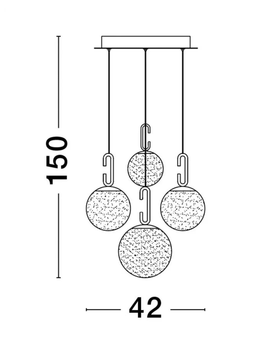 Candelabru structura din Metal Auriu si abajur din Sticla Alb H180xL42cm IP20 30W 3142lm 3000k HOOK