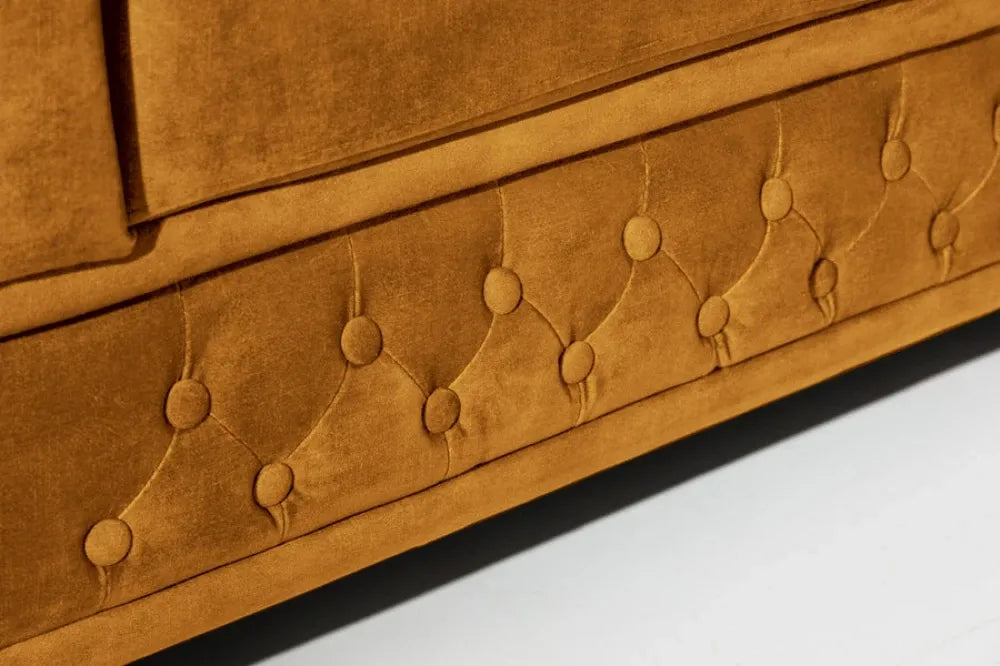 Canapea tapitata cu Catifea Galben mustar L205cm CHESTERFIELD