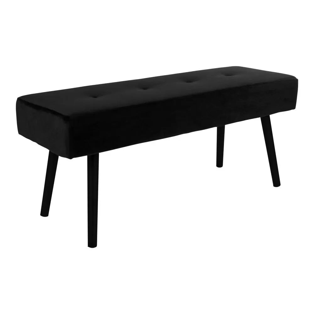 Bancheta din Metal Negru si Catifea Negru H44xL100cm Skiby