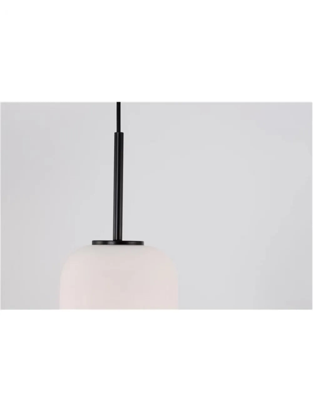 Pendul structura din Metal Negru si abajur din Sticla Alb H120xL16.5cm IP20 LATO