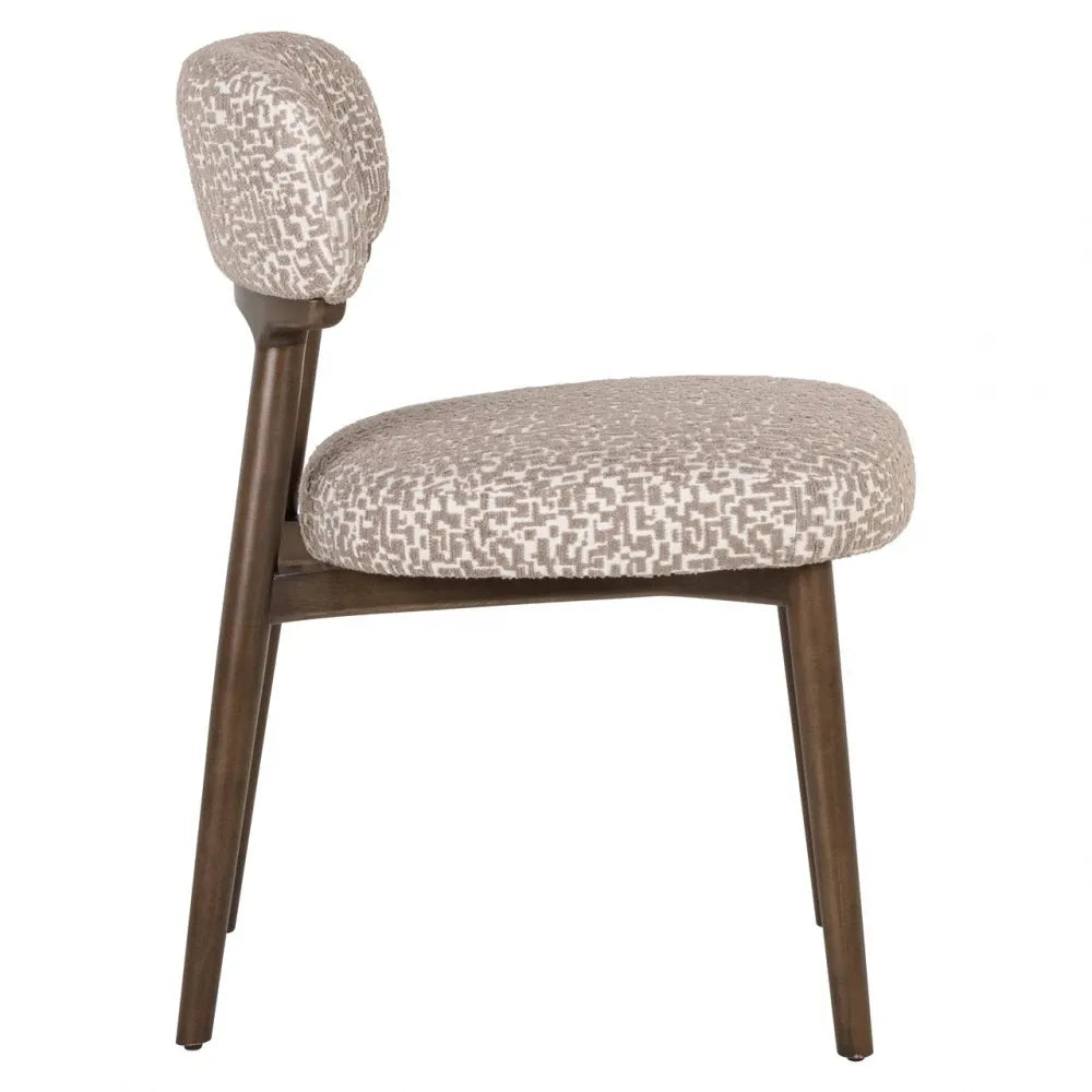 Set 2 scaune din Stofa Bej si Lemn de fag Maro L47xH76cm Basker Richmond interiors
