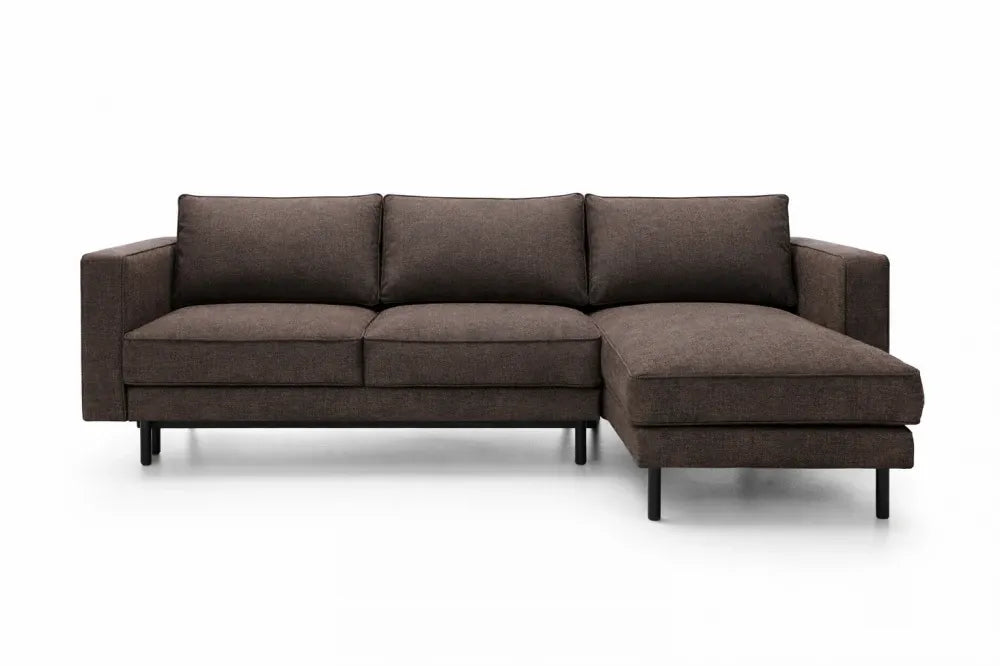 Coltar extensibil din catifea maro California L262x156cm
