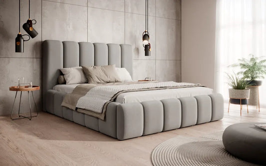 Pat 140 x 200 tapitat cu Catifea Magic velvet Gri deschis Arden