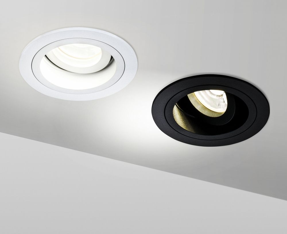 Spot incastra din Aluminiu Negru D10xH8cm Atom