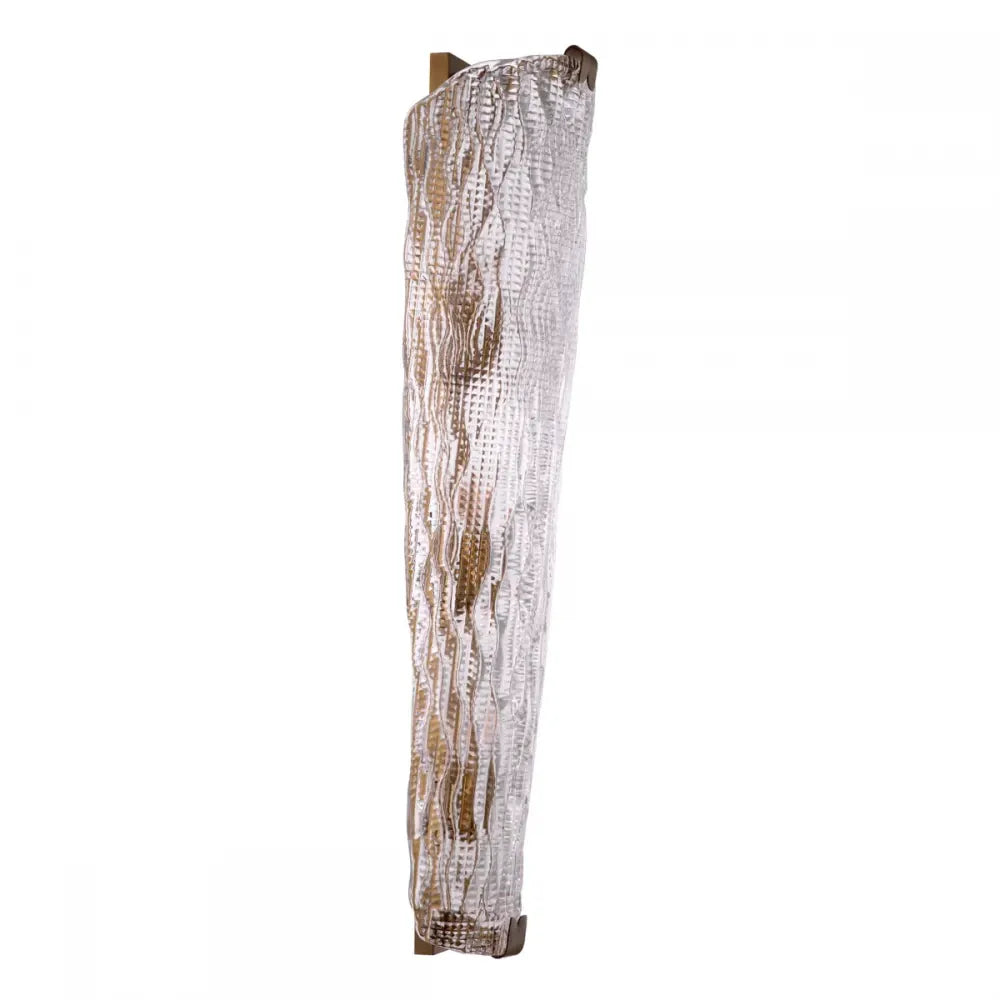 Aplica de perete din Otel inoxdabil Alama atichizata si Sticla Transparent H62.5xL20cm Todd Eichholtz