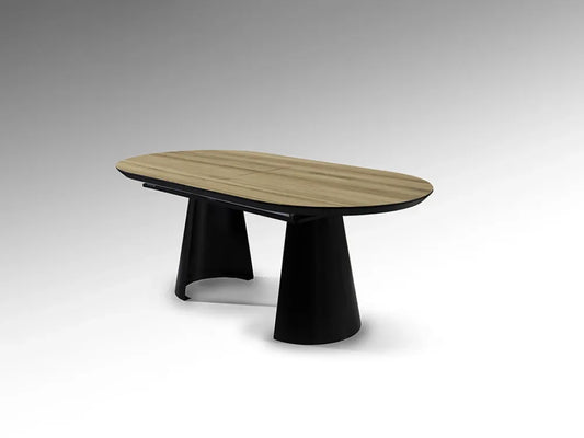 Masa extensibila din Metal Negru si MDF Maro L206-406xH79cm Capri