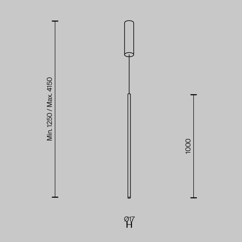 Pendul din Aluminiu Alama si Silicon Alb H415xD1.7cm Halo