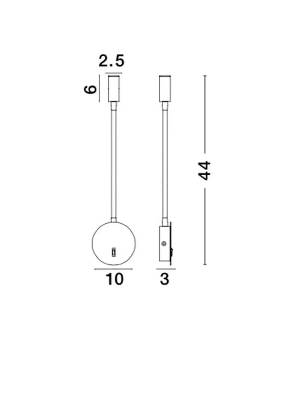 Aplica de perete din Aluminiu Alb H44xL10cm IP20 3W 190lm 3000k JACO