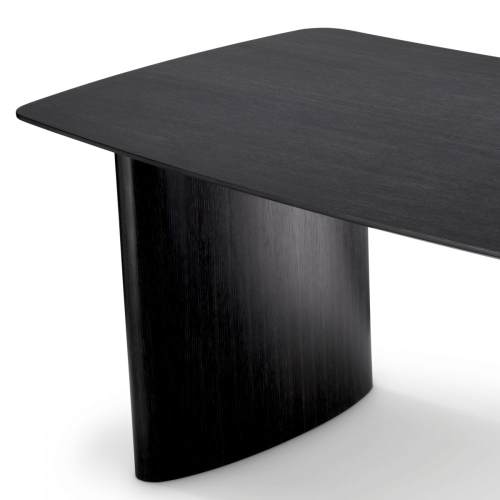 Masa Dreptunghiulara Bergman S Eichholtz din Furnir de stejar Negru de 6-8 persoane L230xH76.5cm