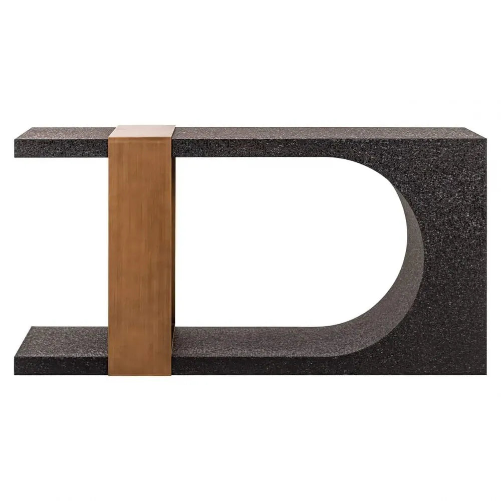 Consola din Metal Negru/Auriu H76xL150cm Bazel