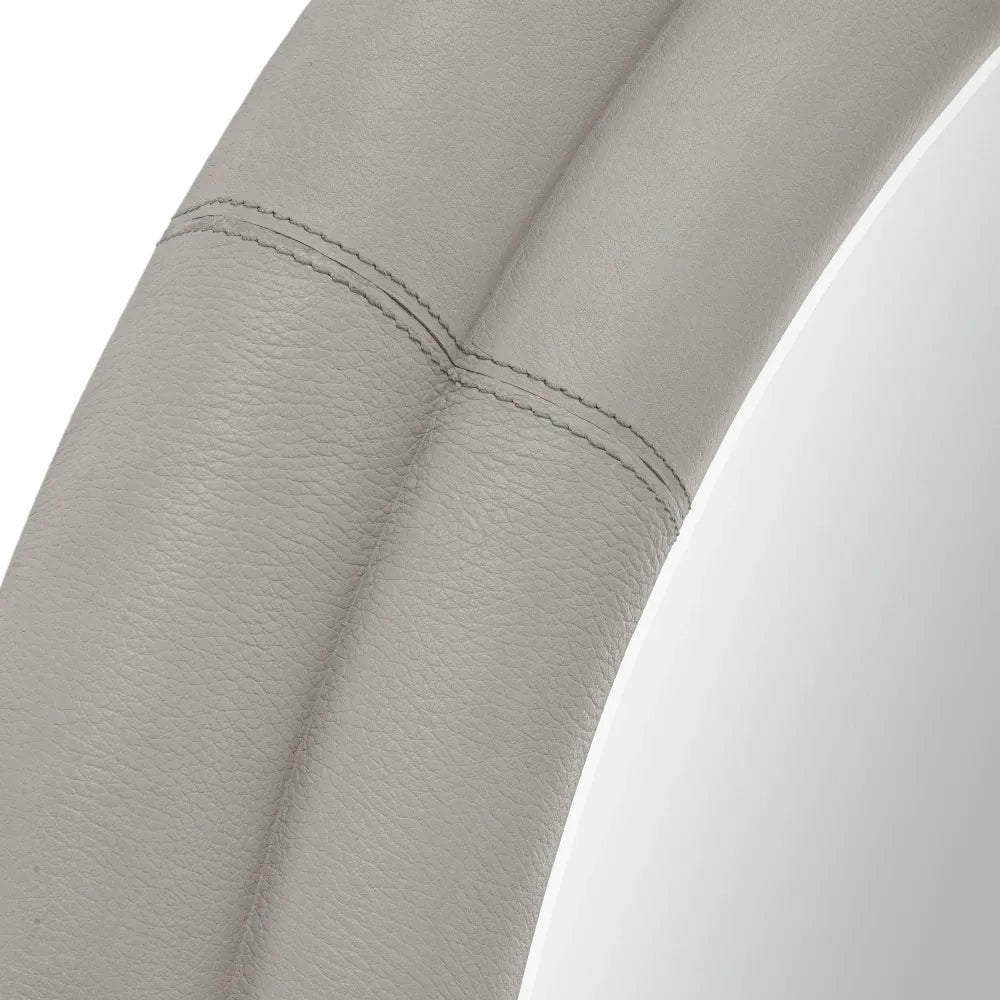 Oglinda cu rama din MDF/Piele artificiala Gri D120cm Bastioni Eichholtz