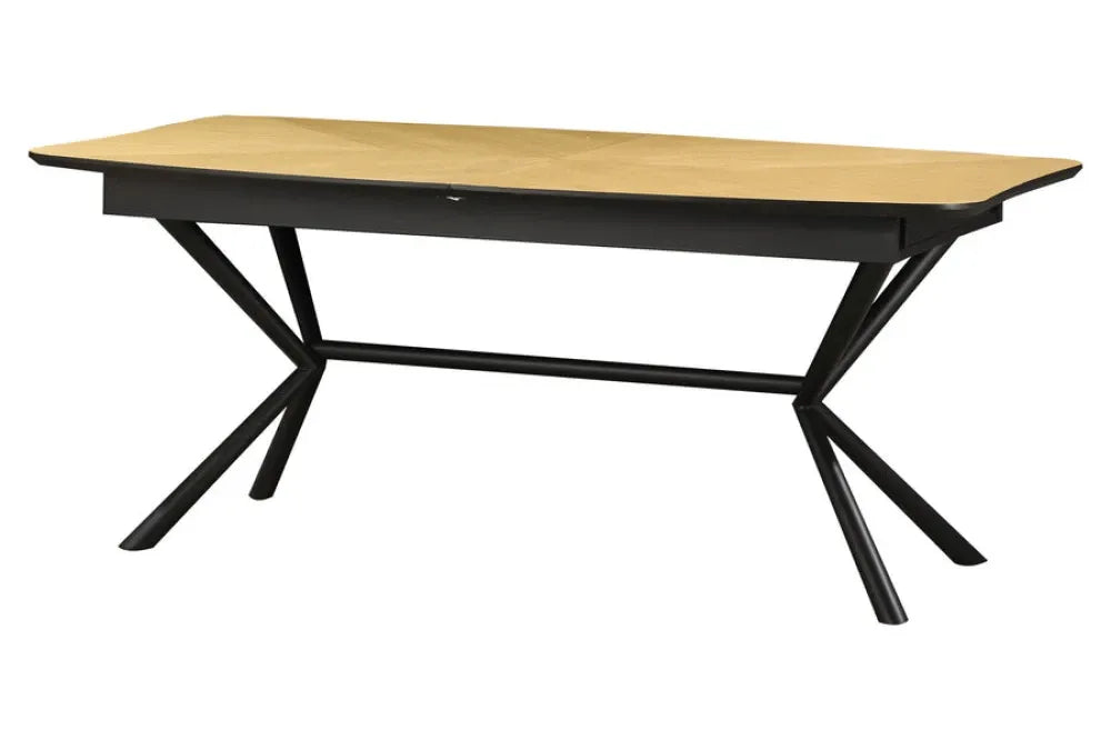 Masa extensibila din MDF Maro si Metal Negru L180-270xH76cm GRANDEZZA