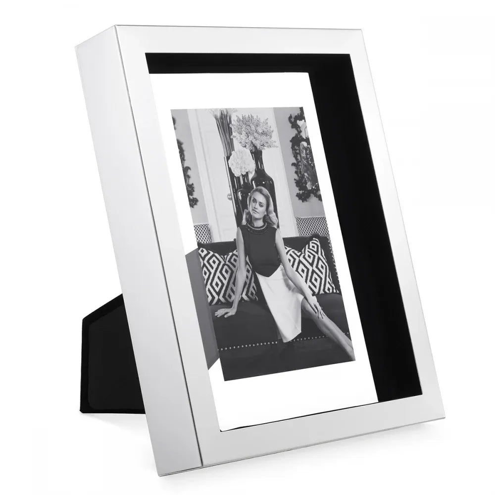 Rama foto din Metal/Sticla Argintiu/Transparent L21.5xH27cm Mulholland L Eichholtz