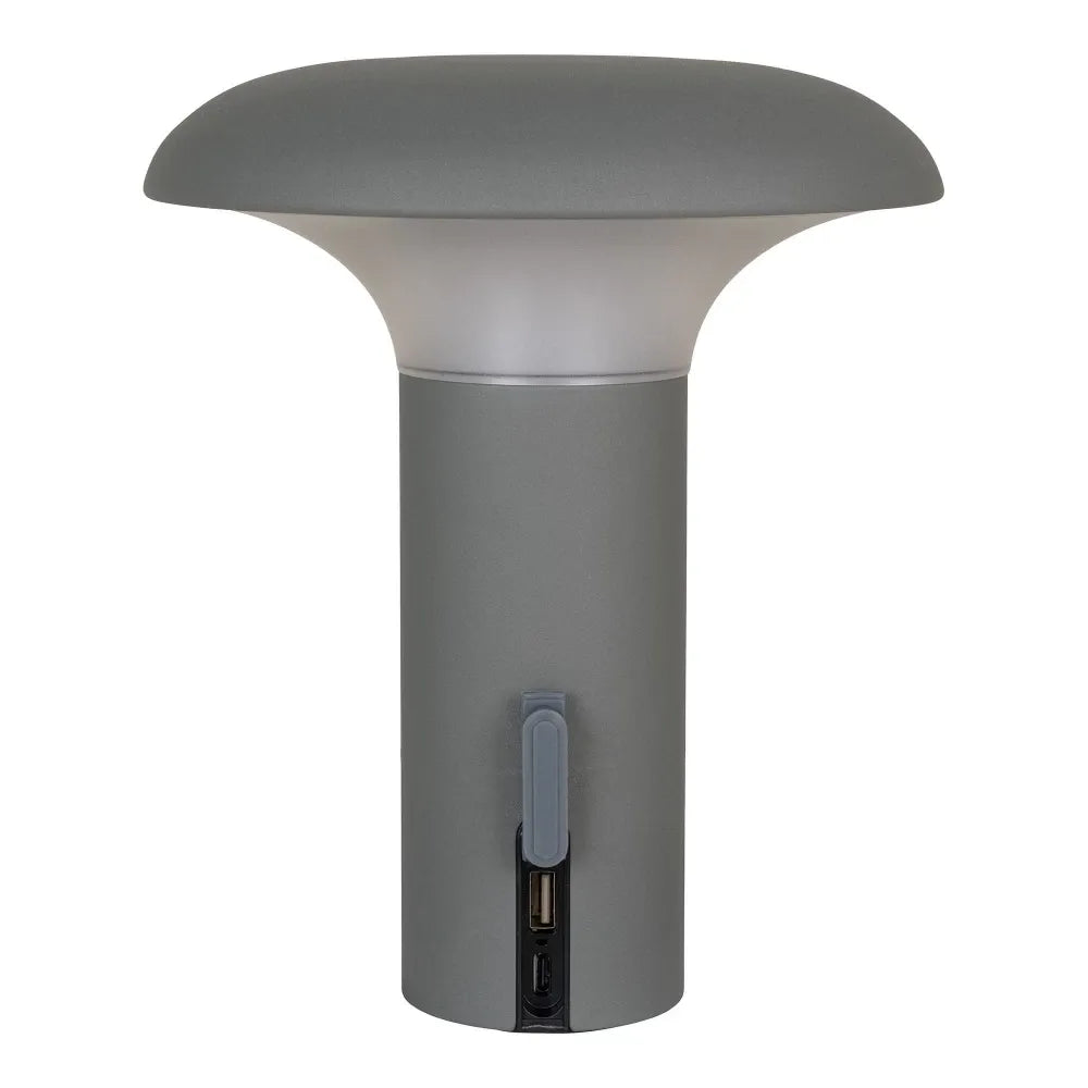 Veioza de exterior reincarcabila din Polipropilena Gri H21xD17cm Ramsey