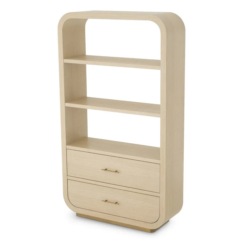 Biblioteca din Furnir de stejar Maro deschis L120xH210cm Quinton Eichholtz