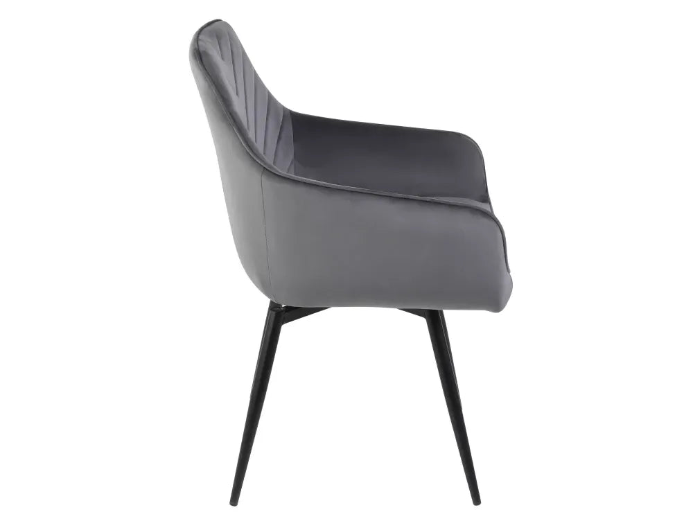 Set 2 scaune din Catifea Bej inchis si Metal Negru Hx88Lx55xA58cm Servio