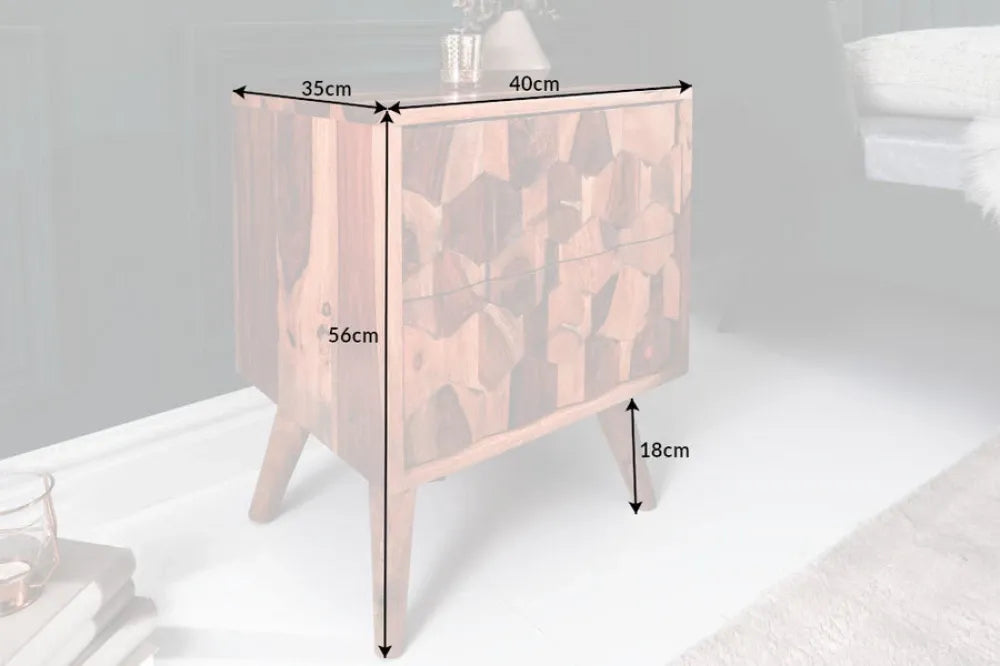 Noptiera din Lemn de sheesham Maro L40xH56cm Mystic living